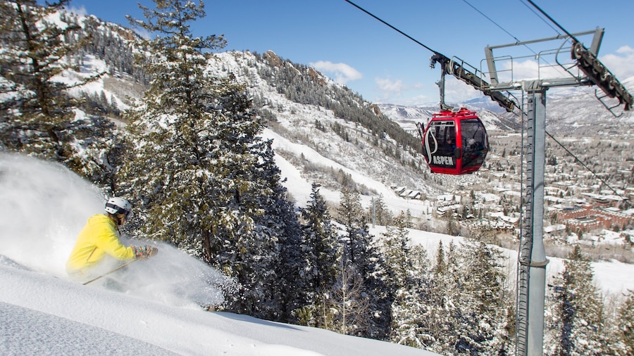 Snowmass featuring a gondola, snow and snow skiing