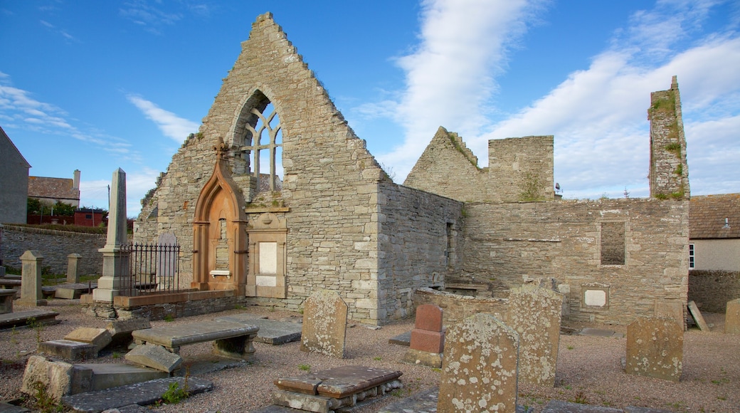 Thurso ofreciendo una ruina, un cementerio y elementos del patrimonio