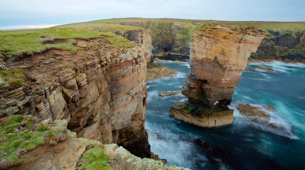 Stromness showing rocky coastline and tranquil scenes