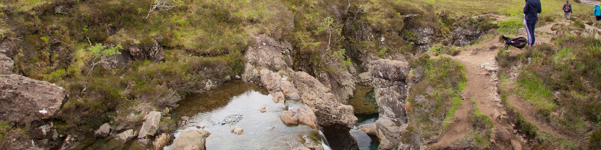 Isle of Skye showing tranquil scenes, hiking or walking and a river or creek