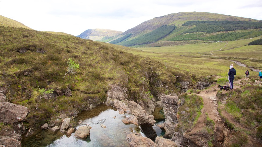 Isle of Skye showing tranquil scenes, hiking or walking and a river or creek