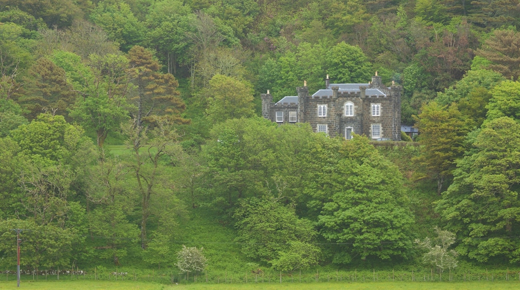 Calgary Bay Beach showing château or palace, tranquil scenes and heritage architecture