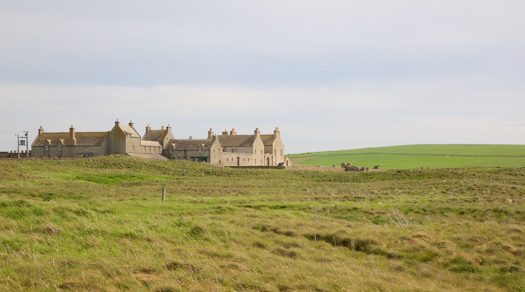 Skara Brae which includes heritage architecture, heritage elements and a small town or village