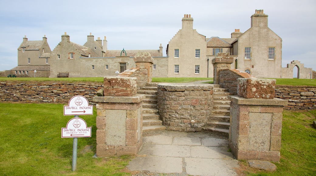 Skara Brae which includes heritage architecture and heritage elements