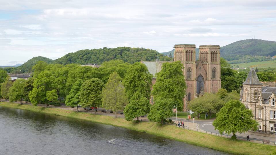 Inverness Cathedral which includes a river or creek, heritage architecture and a church or cathedral