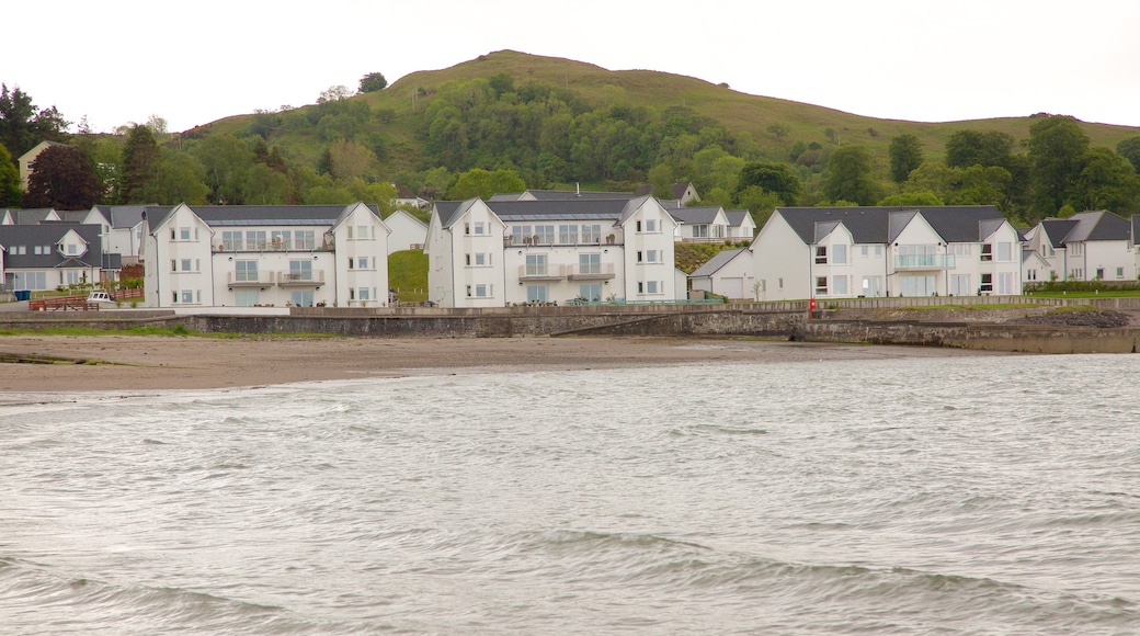 Ganavan Sands featuring a bay or harbour and a coastal town