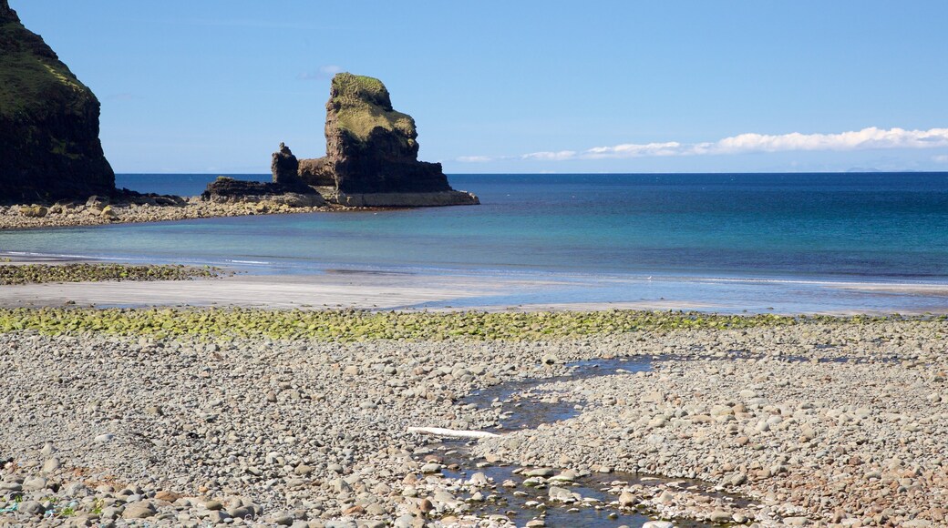 Isle of Skye which includes a sandy beach, rugged coastline and general coastal views