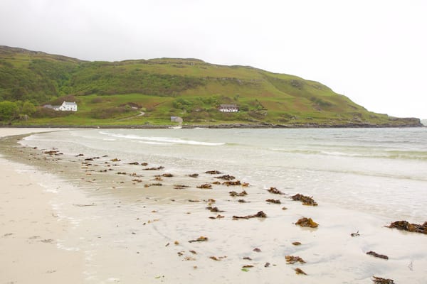 Calgary Bay Beach montrant plage de sable, vues littorales et scènes tranquilles