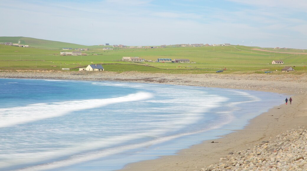 Stromness which includes a sandy beach, tranquil scenes and a bay or harbour