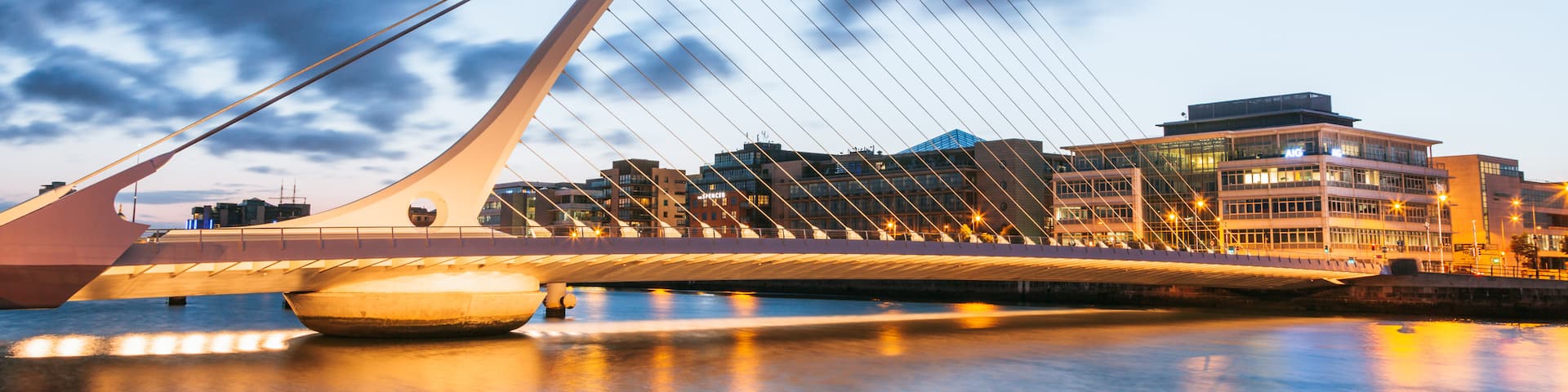 Dublin featuring a river or creek, modern architecture and a bridge