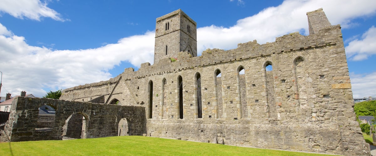 Sligo Abbey ofreciendo ruinas de edificios, patrimonio de arquitectura y castillo o palacio