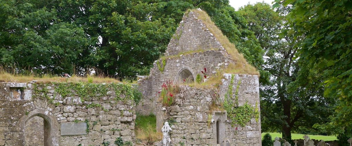 Lough Gur showing heritage architecture, religious aspects and a cemetery