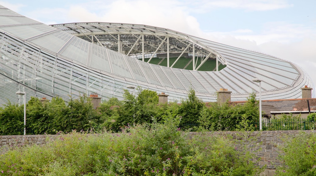 Aviva Stadium which includes modern architecture and heritage architecture