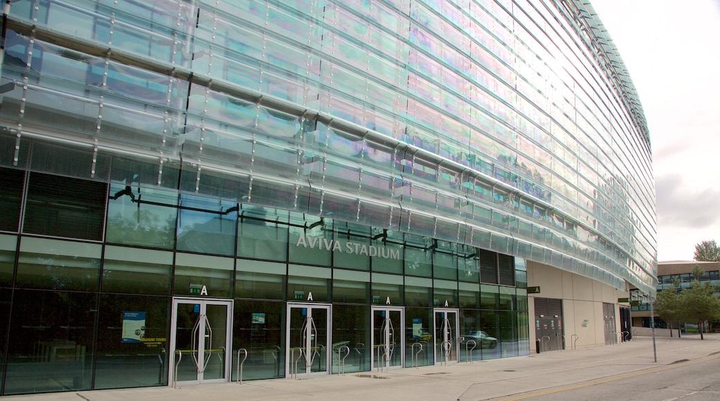 Aviva Stadium which includes modern architecture