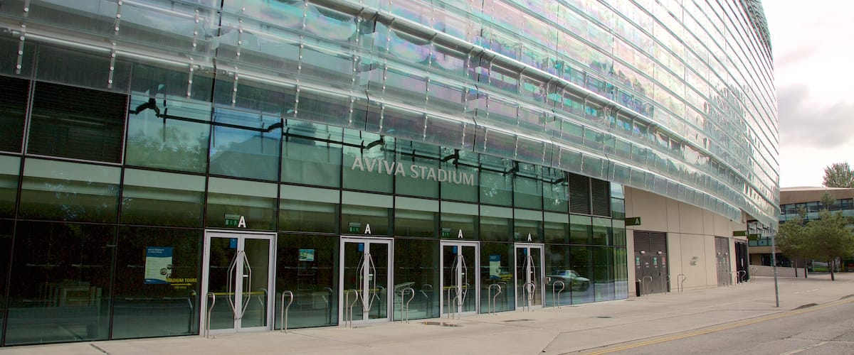 Aviva Stadium which includes modern architecture