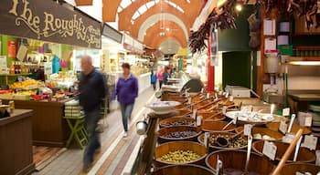 Englischer Markt das einen Märkte, Speisen und Innenansichten