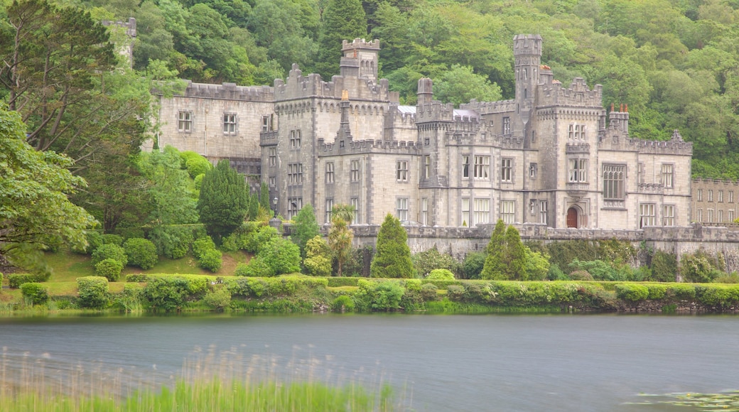 Kylemore Abbey featuring a castle, heritage elements and heritage architecture