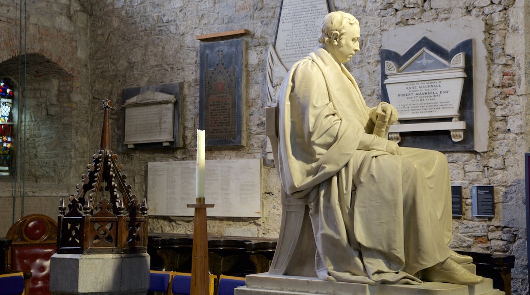 St. Mary\'s Cathedral showing interior views, a statue or sculpture and heritage elements