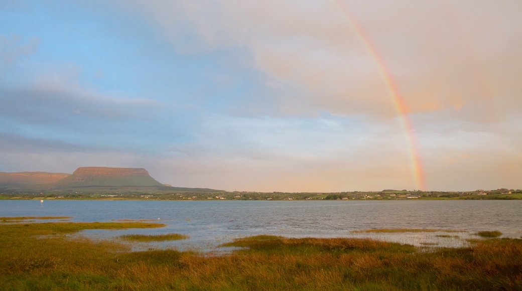 Ben Bulben which includes a river or creek, mountains and tranquil scenes