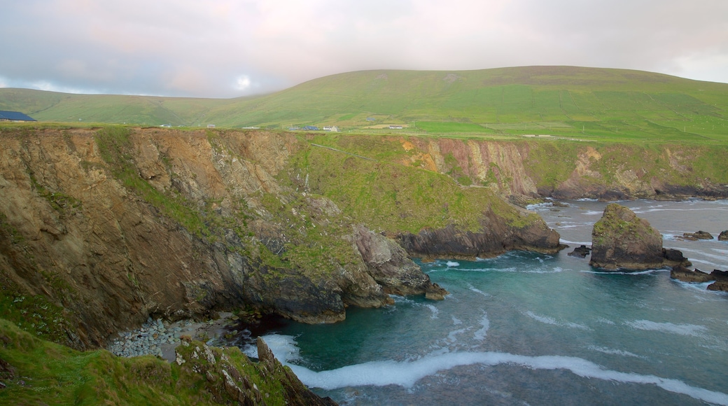 Slea Head che include vista della costa, paesaggi rilassanti e costa frastagliata