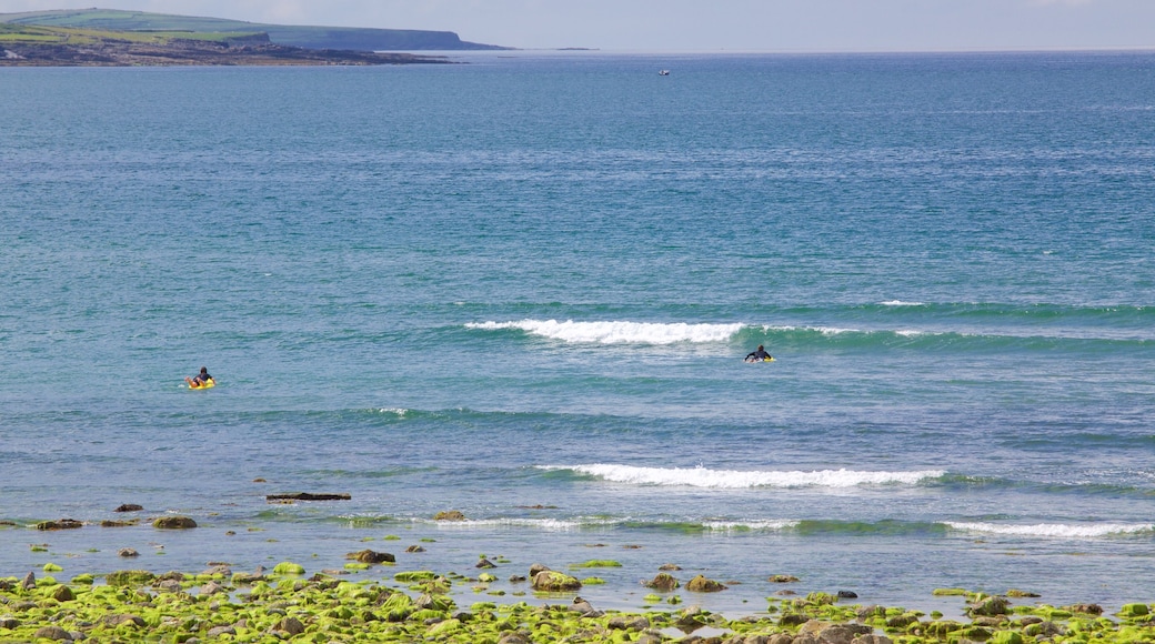 Strandhill Beach featuring rugged coastline and general coastal views