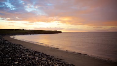 Streedagh Strand mettant en vedette vues littorales, coucher de soleil et plage