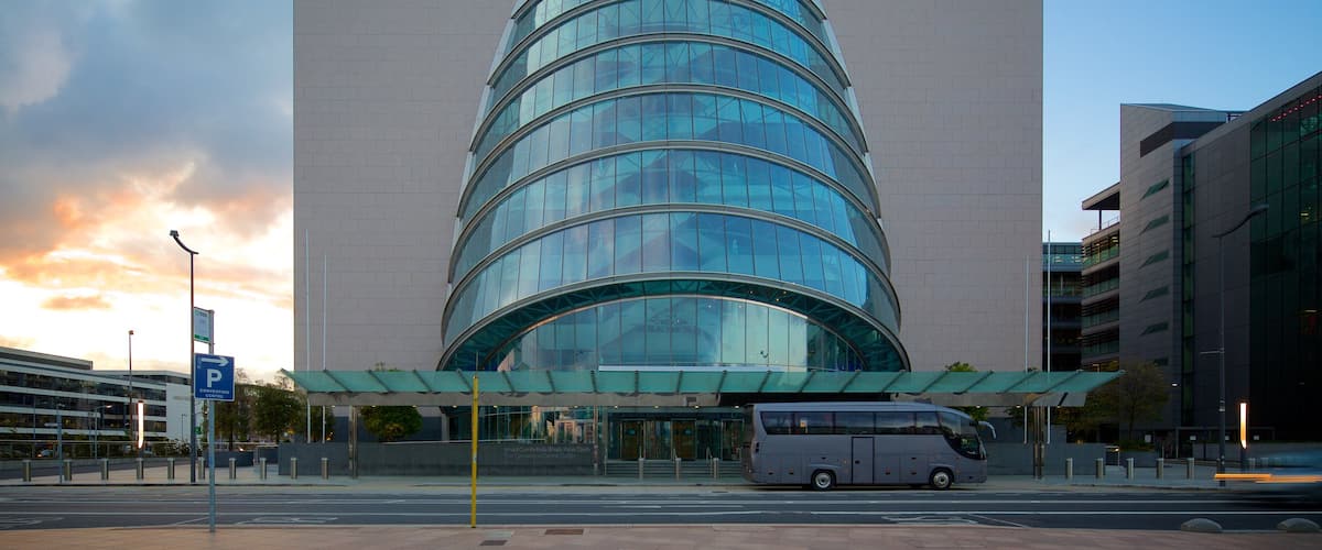 The Convention Centre Dublin featuring a city and modern architecture