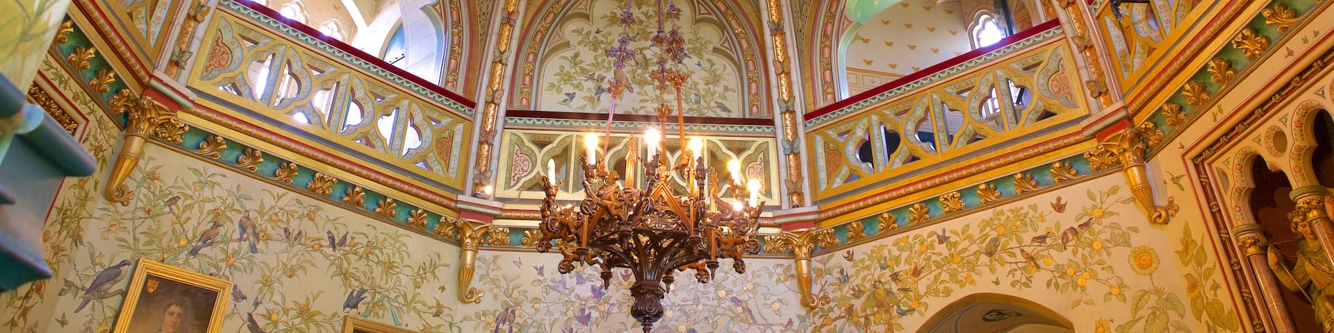 Castell Coch showing a church or cathedral, interior views and heritage architecture
