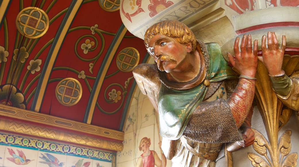 Cardiff Castle showing interior views, château or palace and art