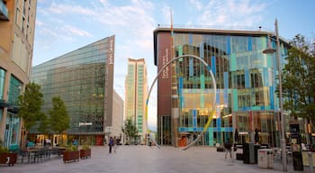 Cardiff showing a square or plaza, a city and modern architecture