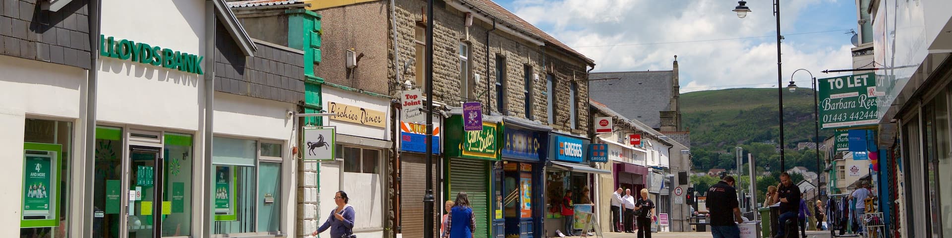 Rhondda Valley which includes street scenes as well as a small group of people