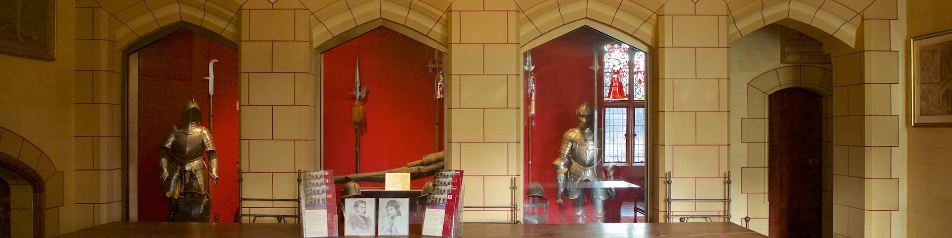 Cardiff Castle featuring a castle and interior views