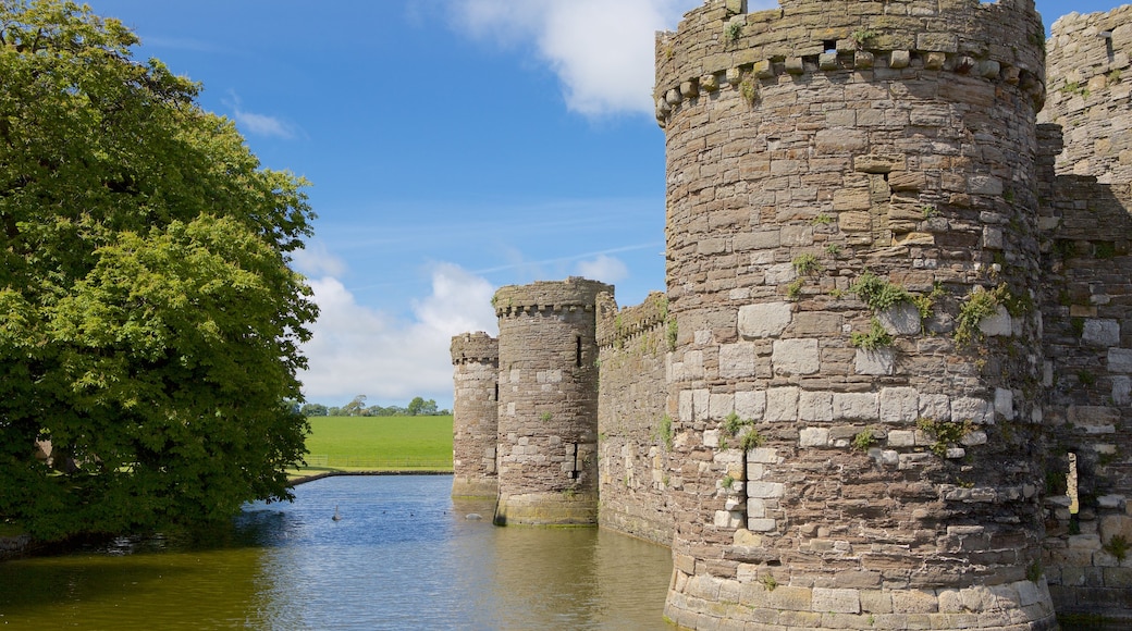 Beaumaris Castle showing a castle, heritage architecture and a river or creek