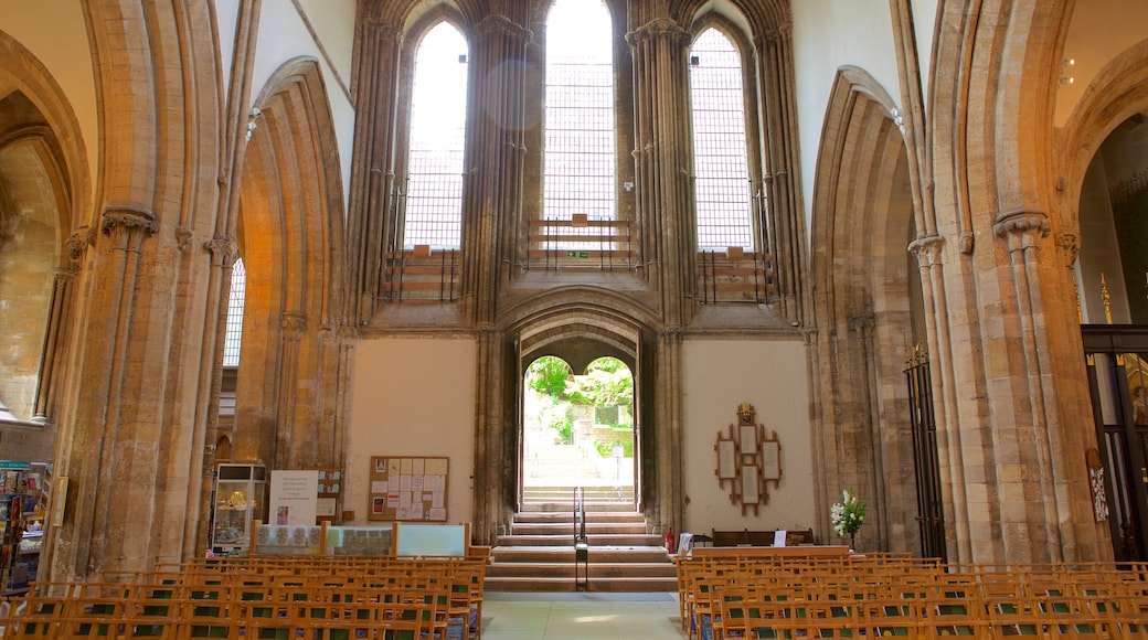 Llandaff Cathedral which includes interior views, heritage elements and religious elements