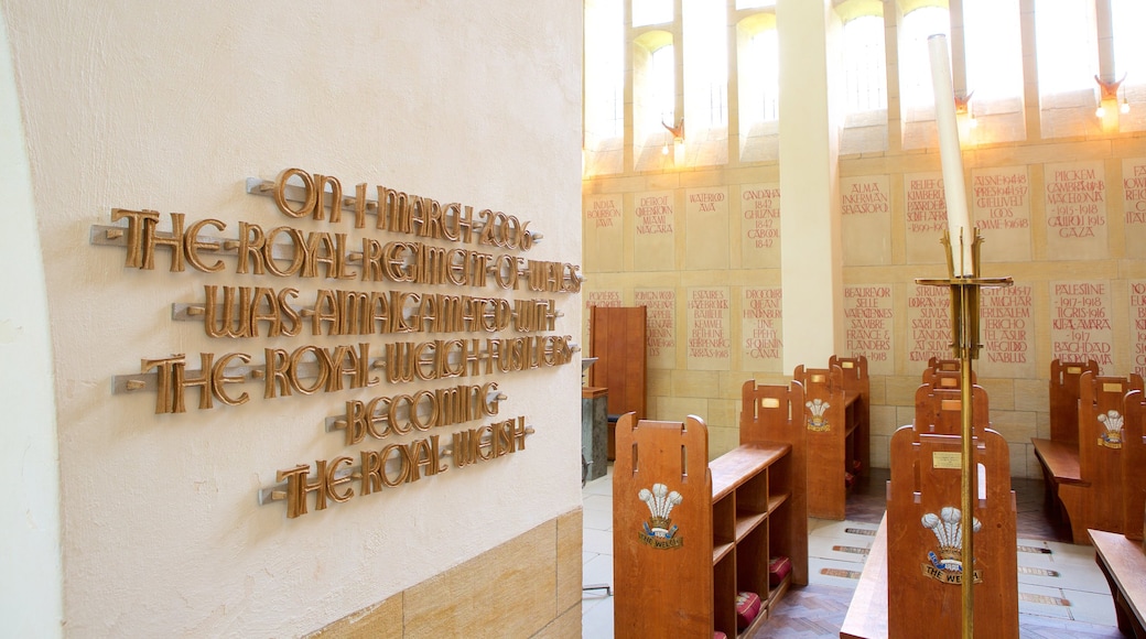 Llandaff Cathedral showing religious elements, interior views and heritage elements