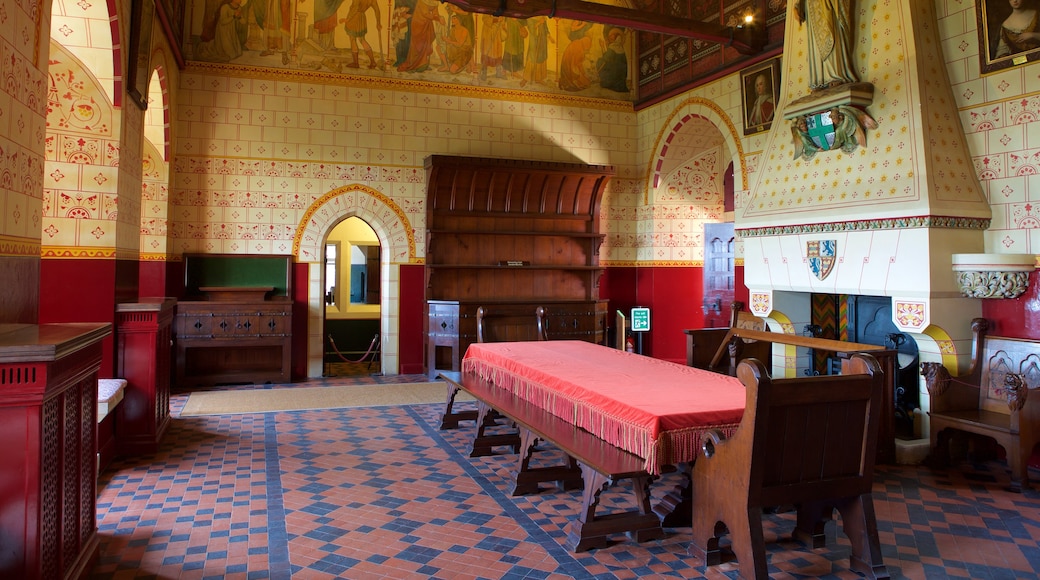 Castell Coch featuring a castle, heritage elements and interior views