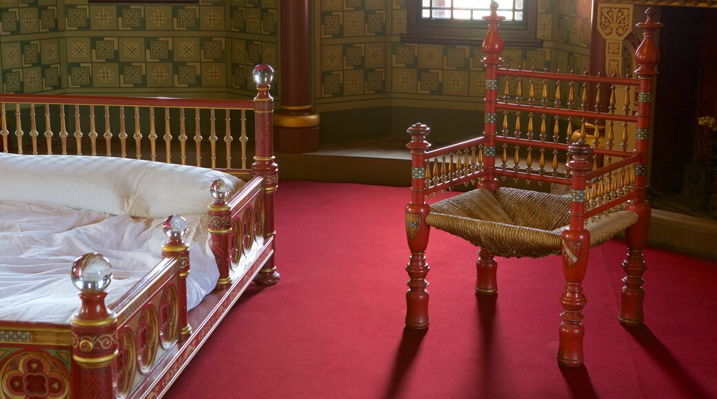 Castell Coch showing a castle, heritage elements and interior views