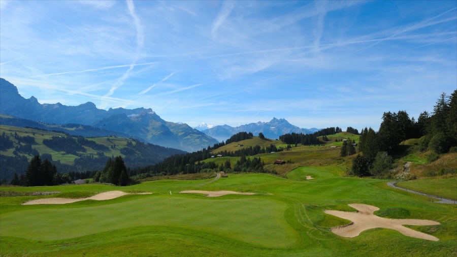 Gryon que incluye vista panorámica y golf