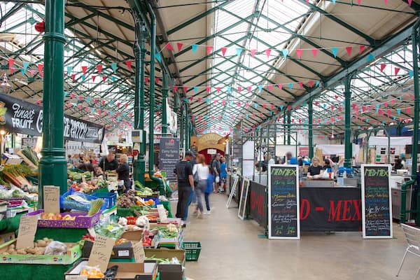 St. George\'s Market featuring a square or plaza, markets and food