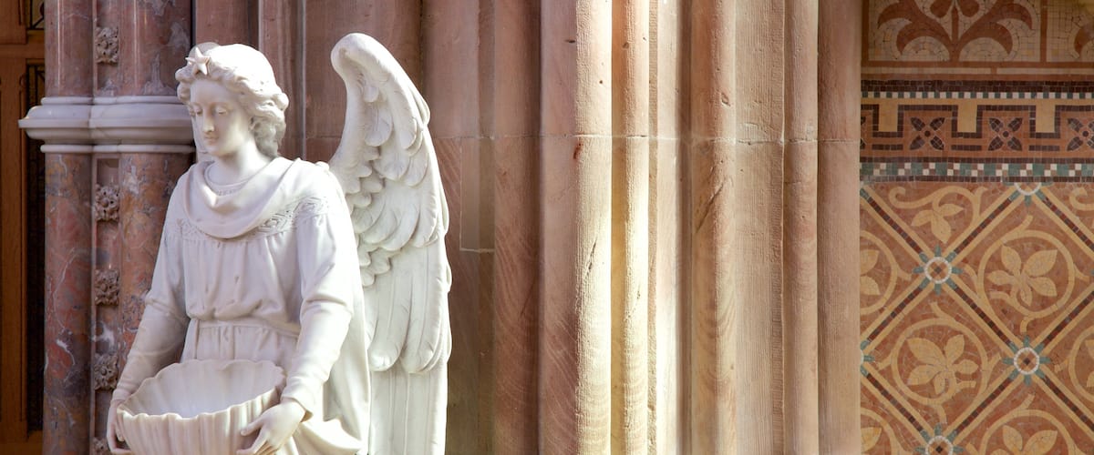 St. Patrick\'s Cathedral which includes a statue or sculpture, heritage elements and a church or cathedral