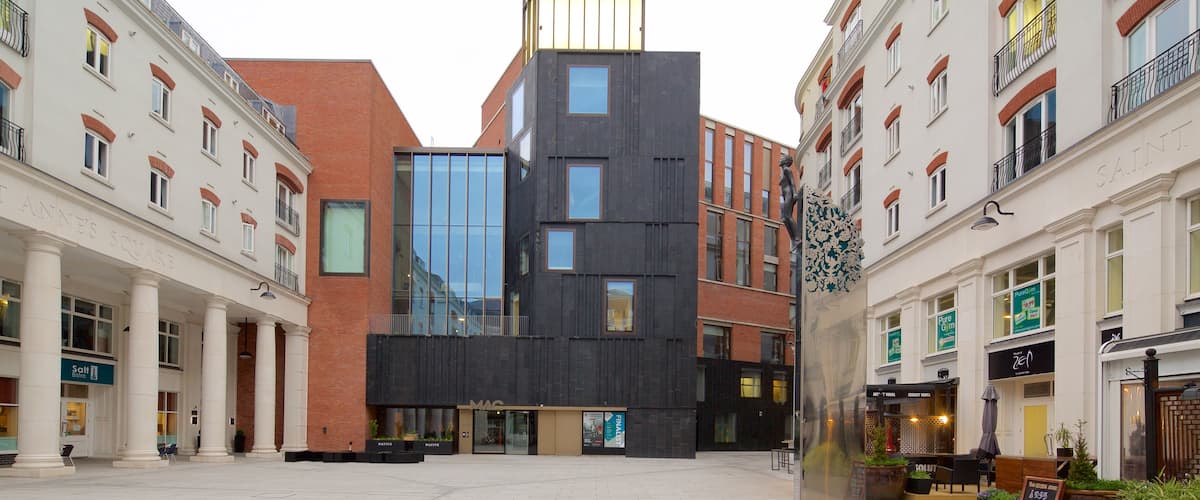 Metropolitan Arts Centre featuring modern architecture and a city