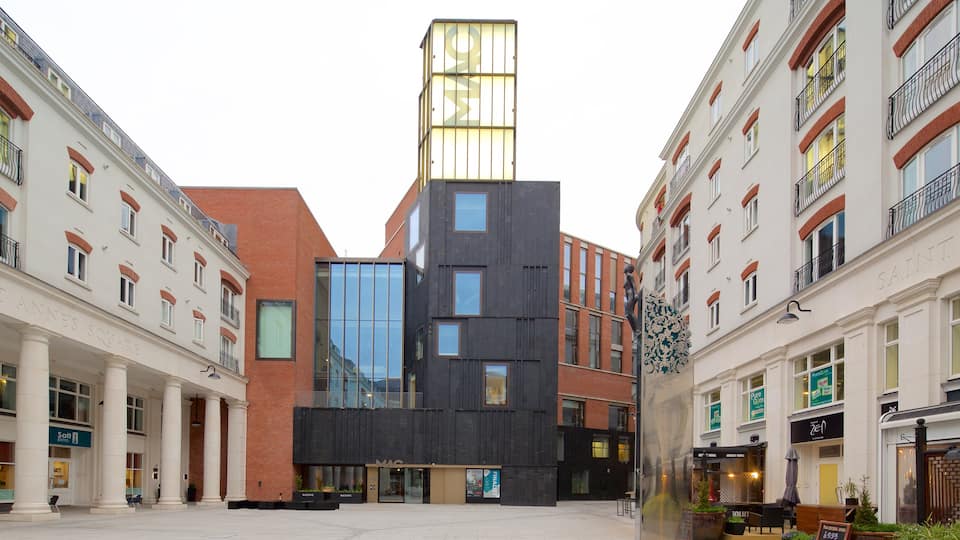 Metropolitan Arts Centre showing modern architecture and a city
