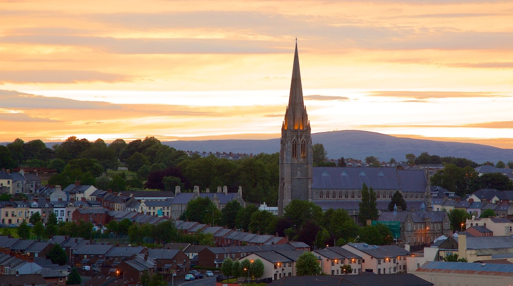 St. Eugene\'s Cathedral showing a church or cathedral, religious aspects and heritage elements