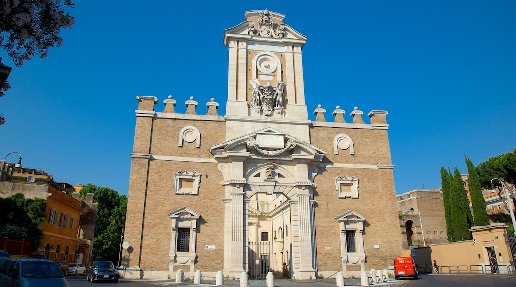 Via XX Settembre ofreciendo una iglesia o catedral, elementos patrimoniales y arquitectura patrimonial