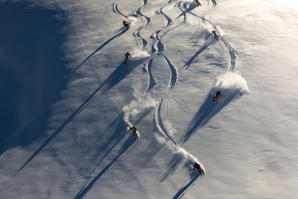 Livigno Ski Area which includes snow skiing and snow as well as a small group of people