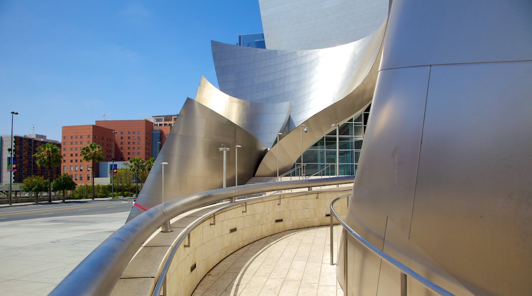 Downtown Los Angeles showing modern architecture and a city