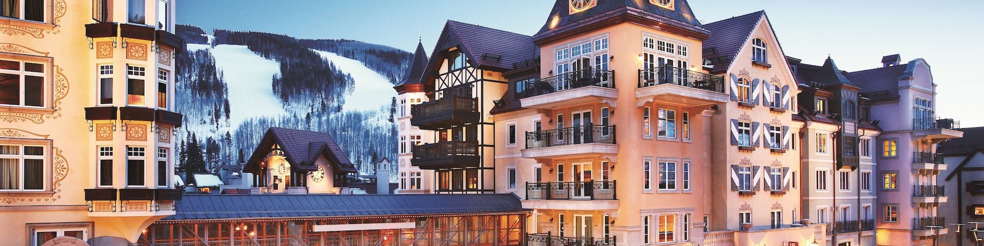 Vail which includes ice skating, a square or plaza and snow