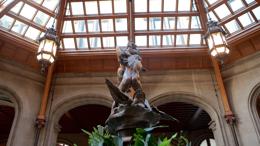 Biltmore Estate which includes a statue or sculpture, heritage elements and interior views