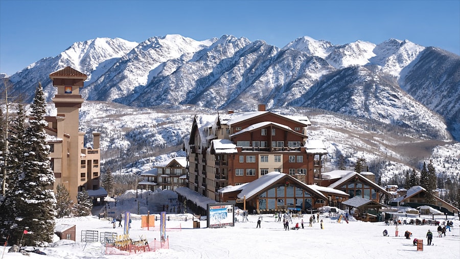 Purgatory Ski Area featuring snow, mountains and a luxury hotel or resort