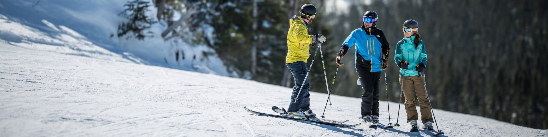 Marble Mountain showing snow and snow skiing as well as a small group of people